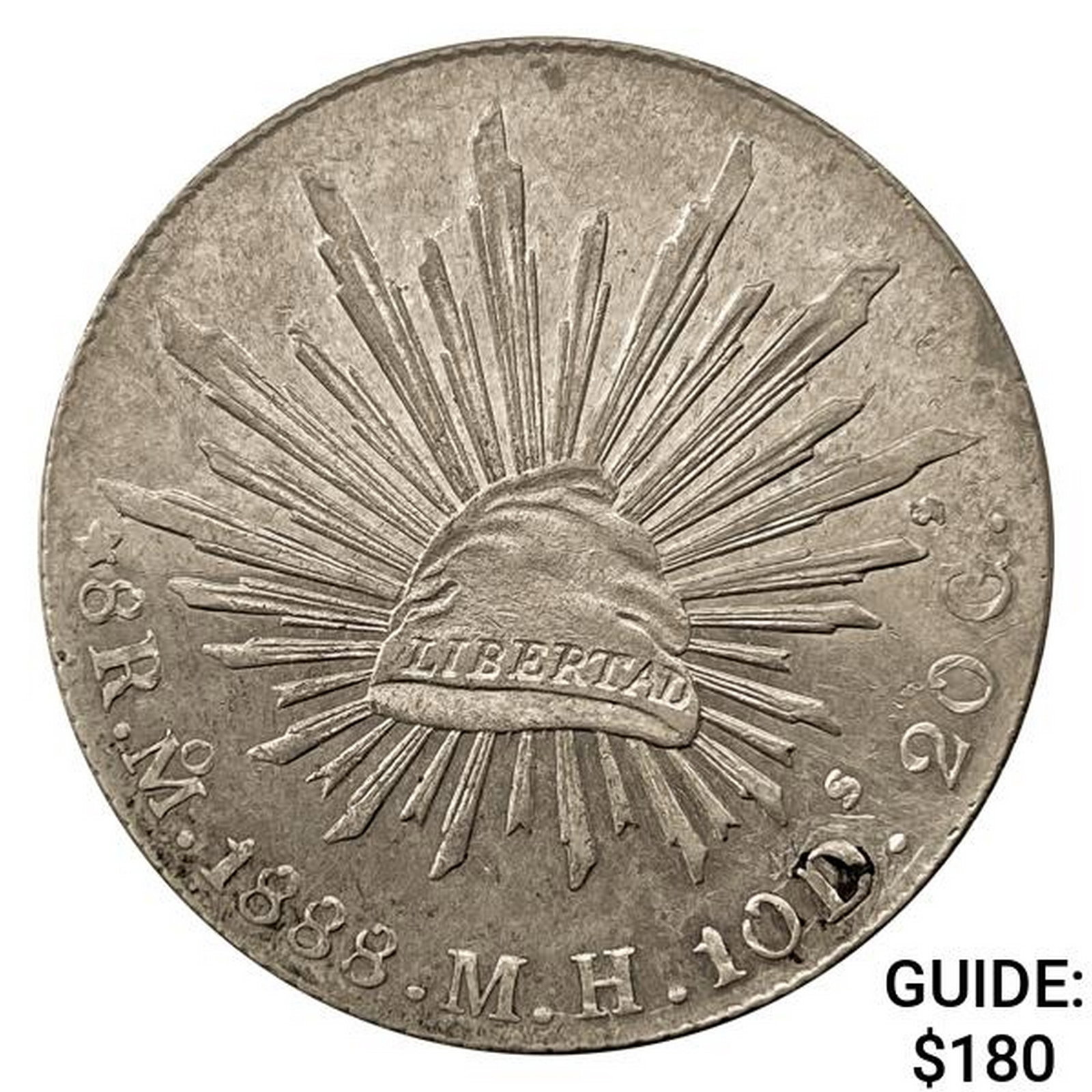 1888Mo MH Mexico Silver 8 Reales CLOSELY UNCIRCULATED: 1888Mo MH Mexico Silver 8 Reales CLOSELY UNCIRCULATED