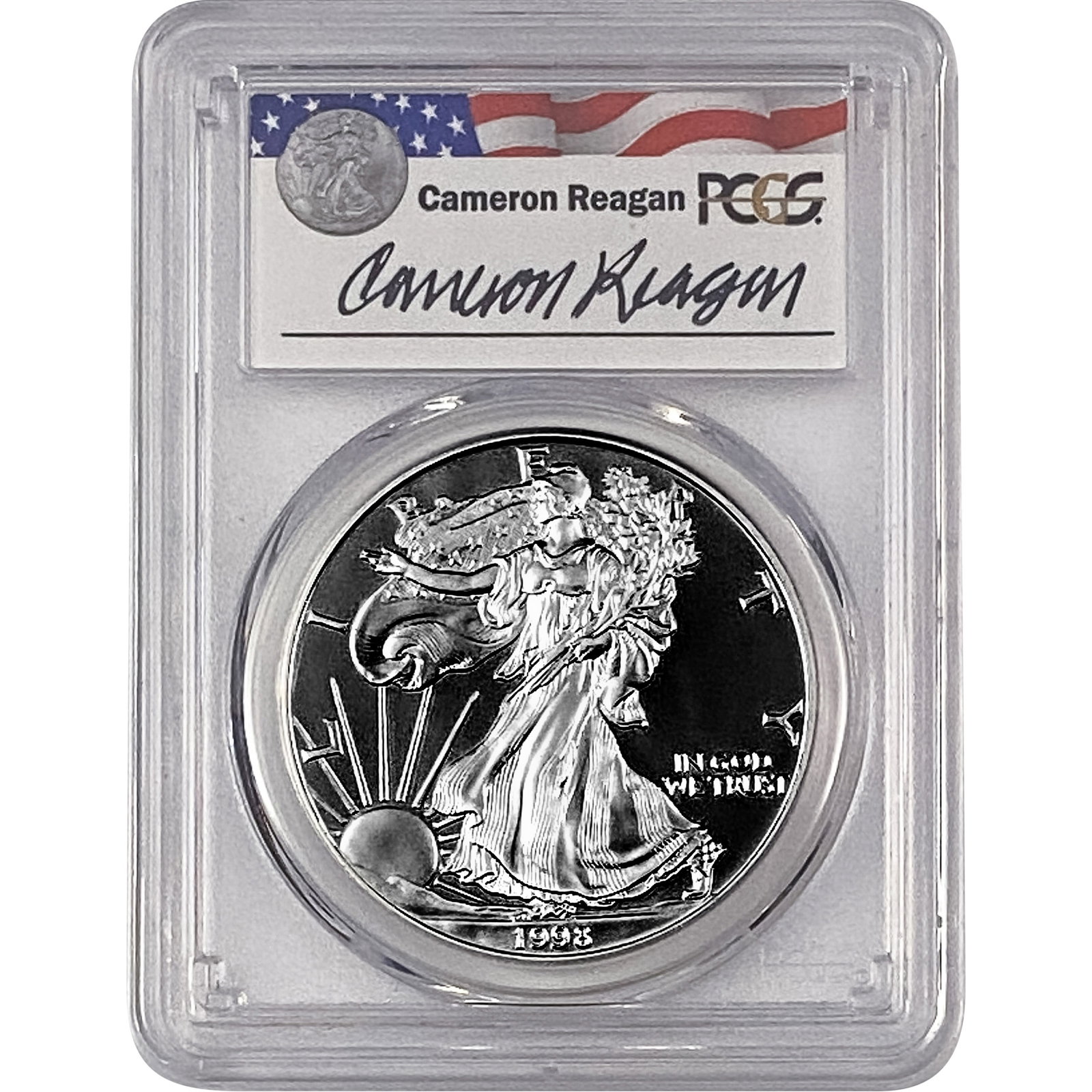 1998-P Silver Eagle PCGS PR69 DCAM Reagan Legacy: 1998-P Silver Eagle PCGS PR69 DCAM Reagan Legacy
