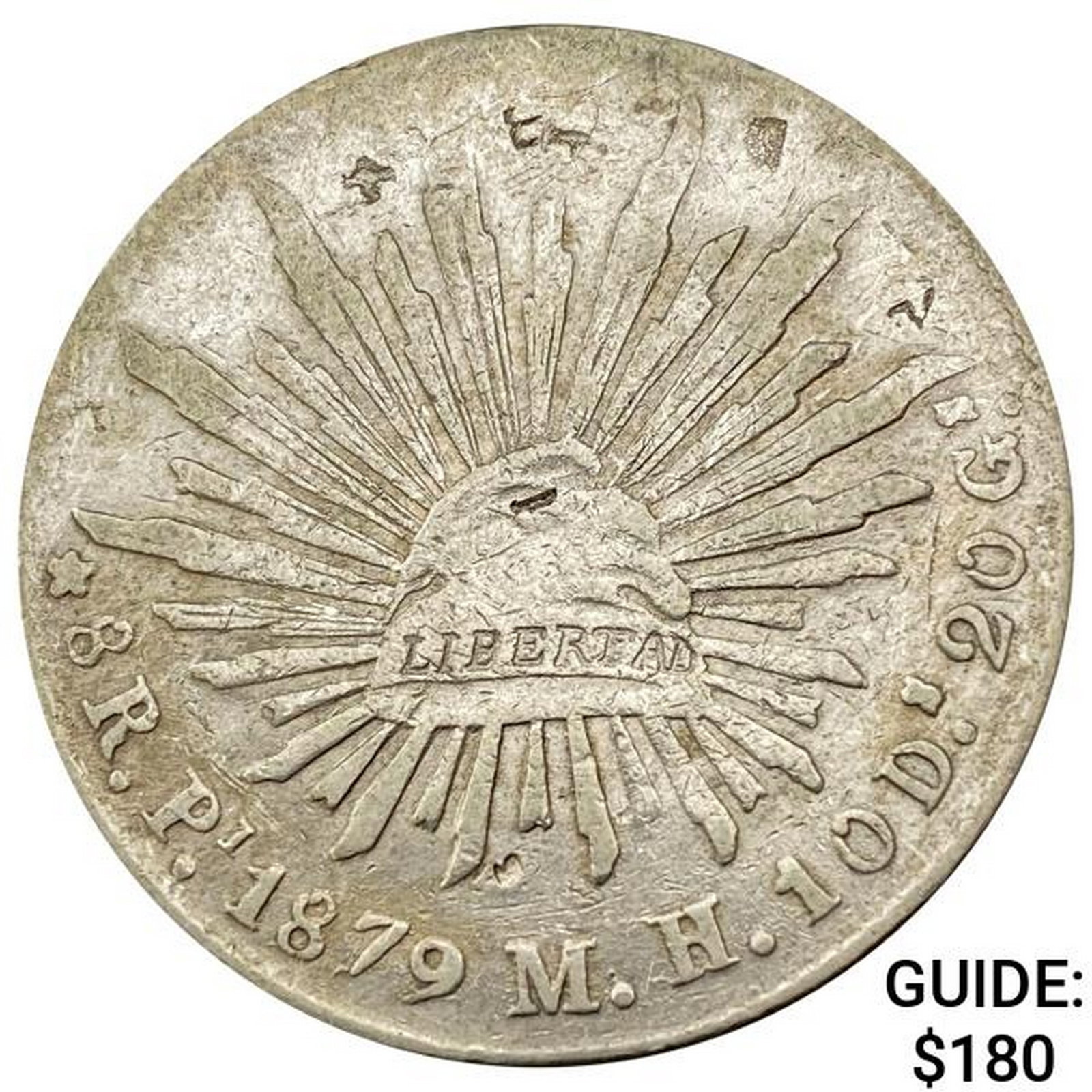 1879Pi MH Mexico Silver 8 Reales NEARLY UNCIRCULATED: 1879Pi MH Mexico Silver 8 Reales NEARLY UNCIRCULATED
