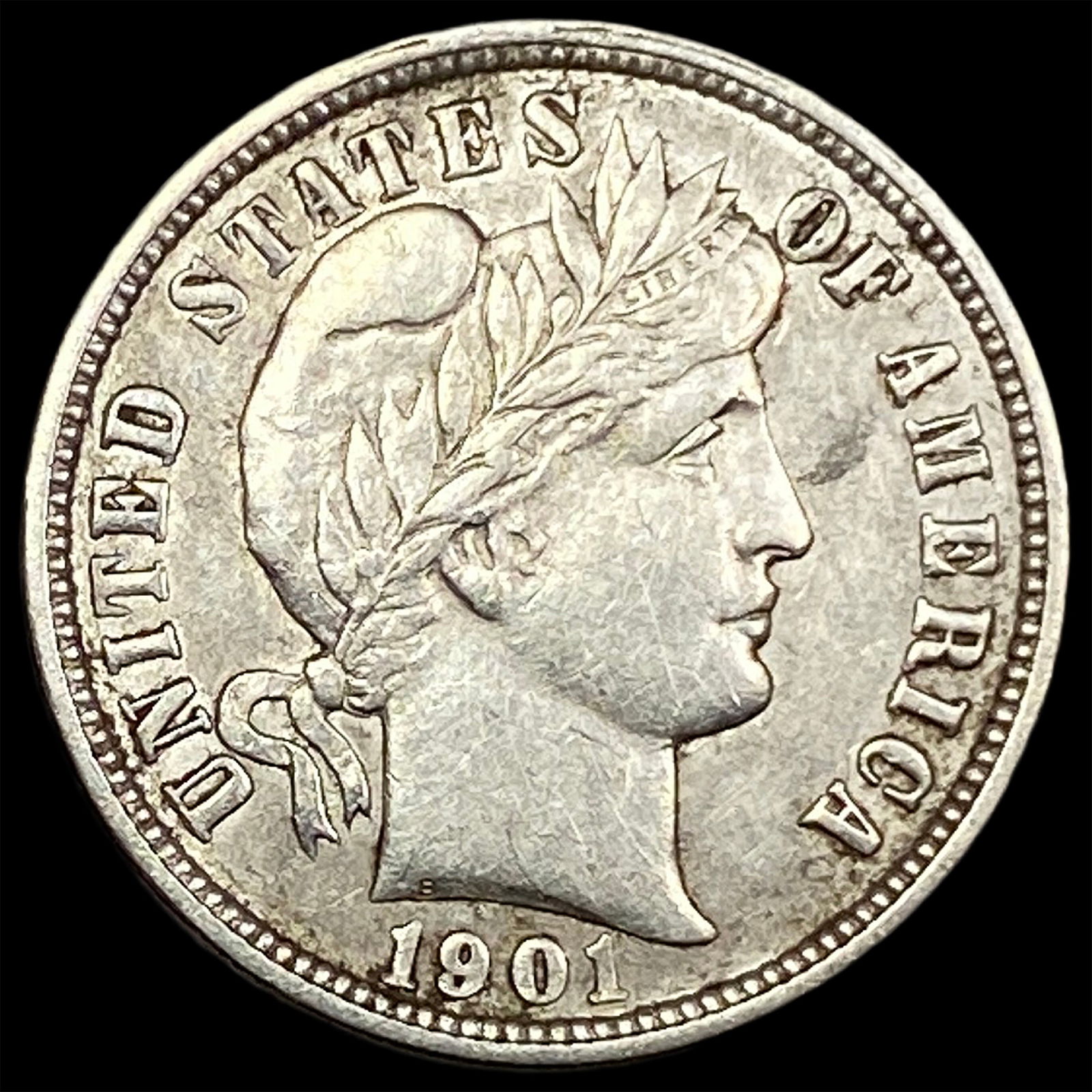 1901-O Silver Barber Dime CLOSELY UNCIRCULATED (1 of 2)