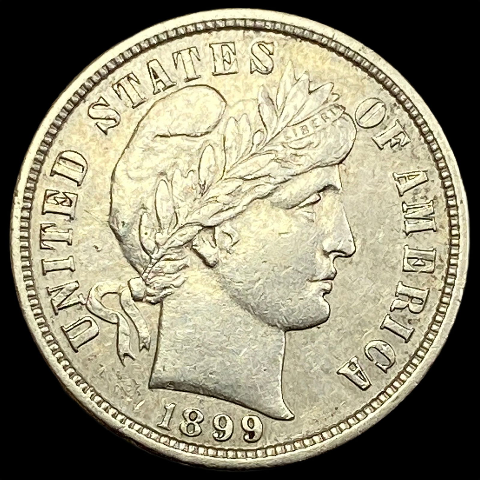 1899-S Silver Barber Dime NEARLY UNCIRCULATED (1 of 2)
