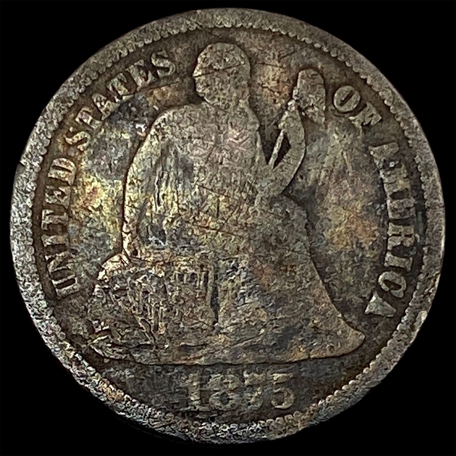 1875-CC Seated Liberty Dime NICELY CIRCULATED (1 of 2)