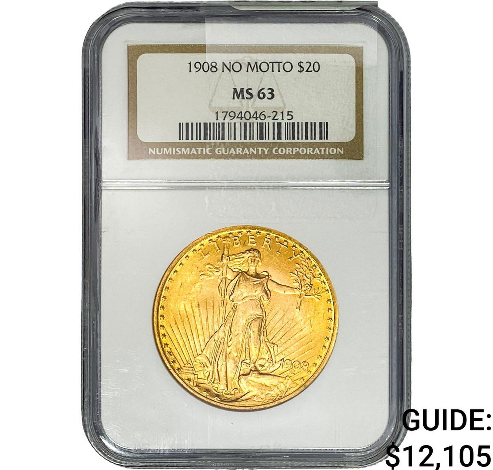 1908 $20 Gold Double Eagle NGC MS63 (1 of 2)