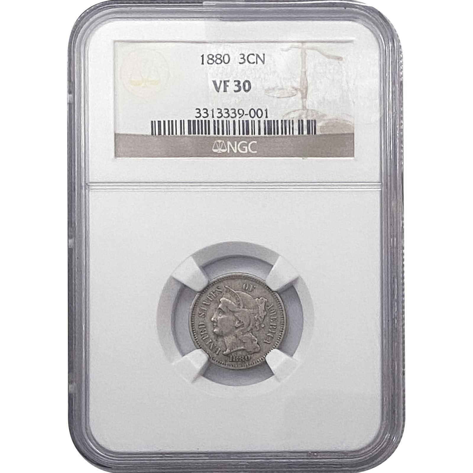 1880 Nickel Three Cent NGC VF30 (1 of 2)