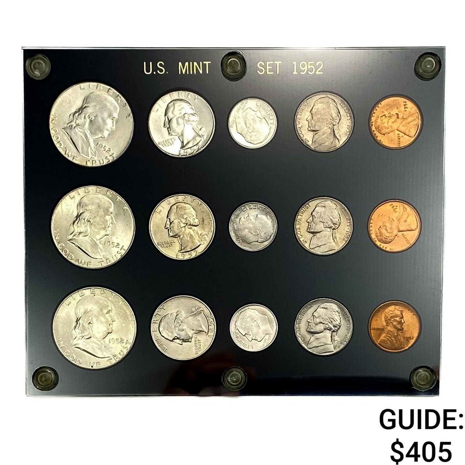 [15 Coins] 1952 Liberty U.S. Mint Set -P,D,S (1 of 2)