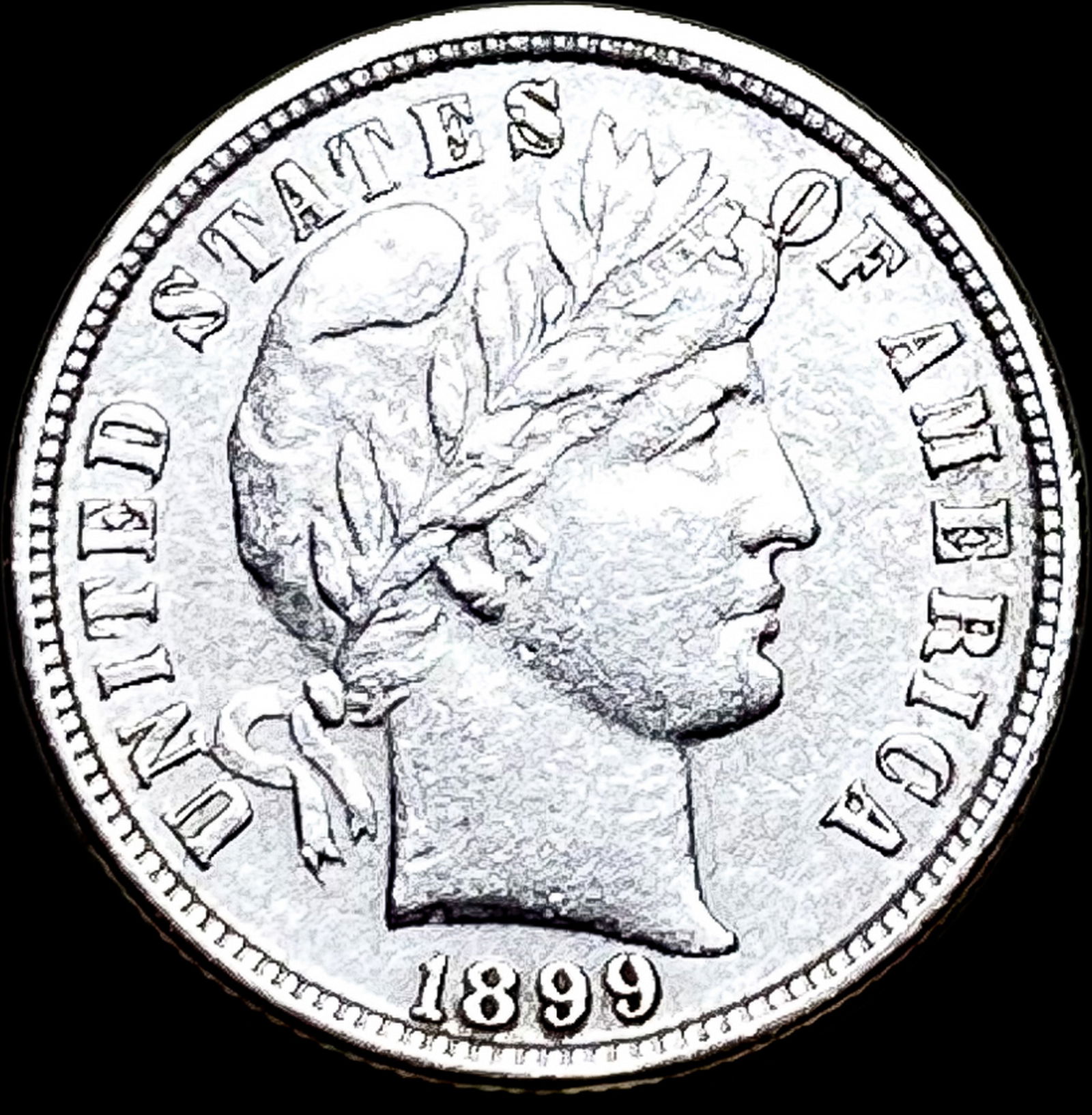 1899-S Silver Barber Dime CLOSELY UNCIRCULATED (1 of 2)