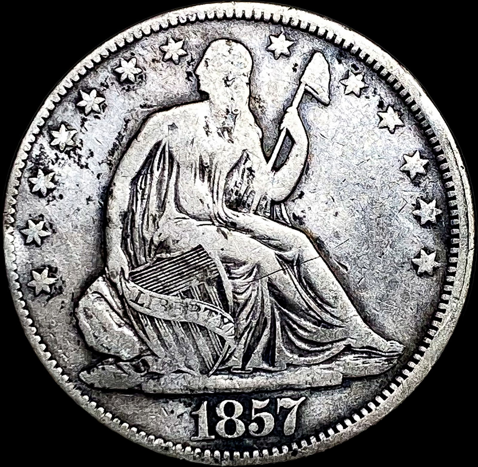 1857 Seated Liberty Half Dollar NICELY CIRCULATED (1 of 2)