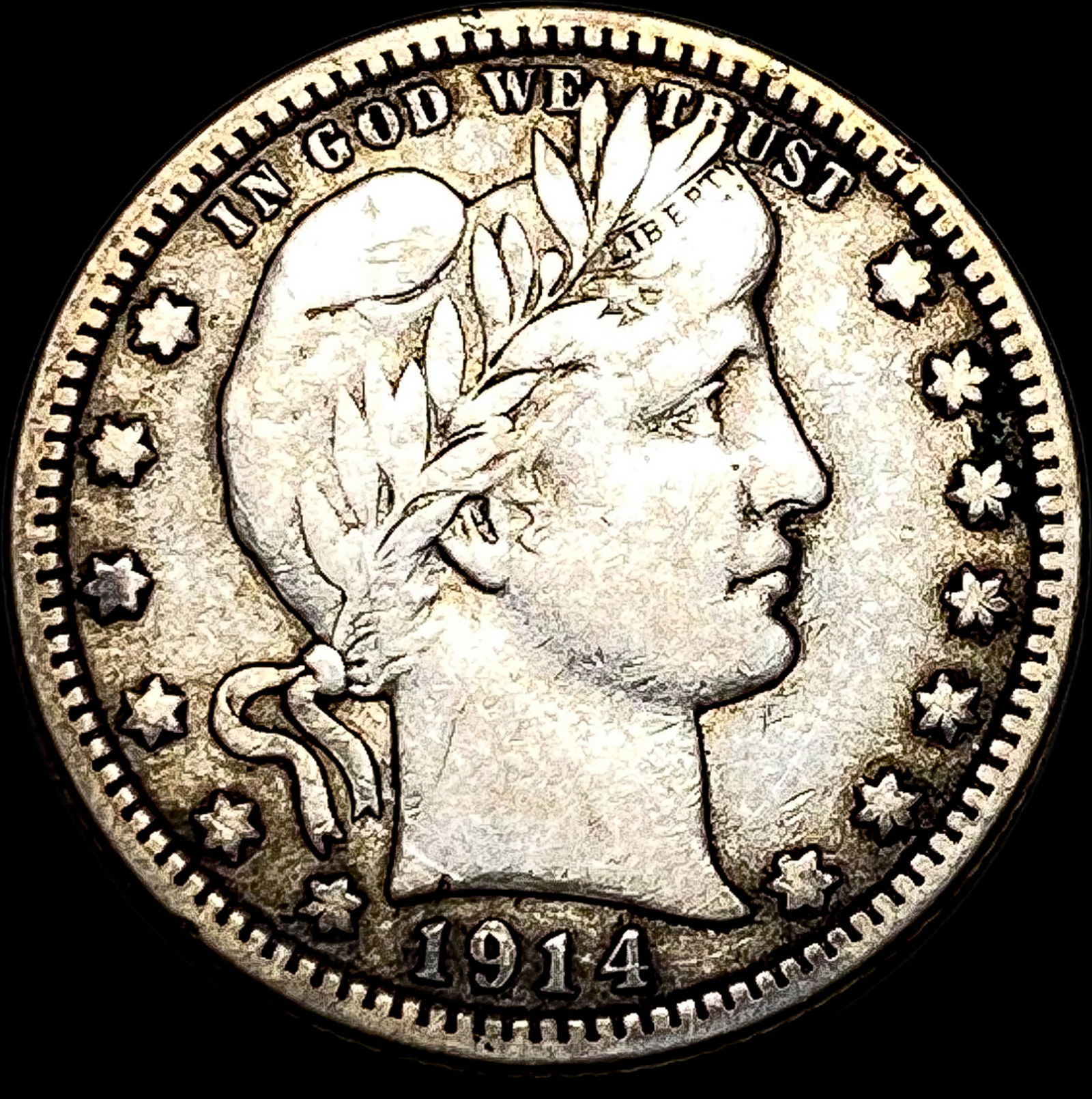 1914 Barber Silver Quarter LIGHTLY CIRCULATED (1 of 2)