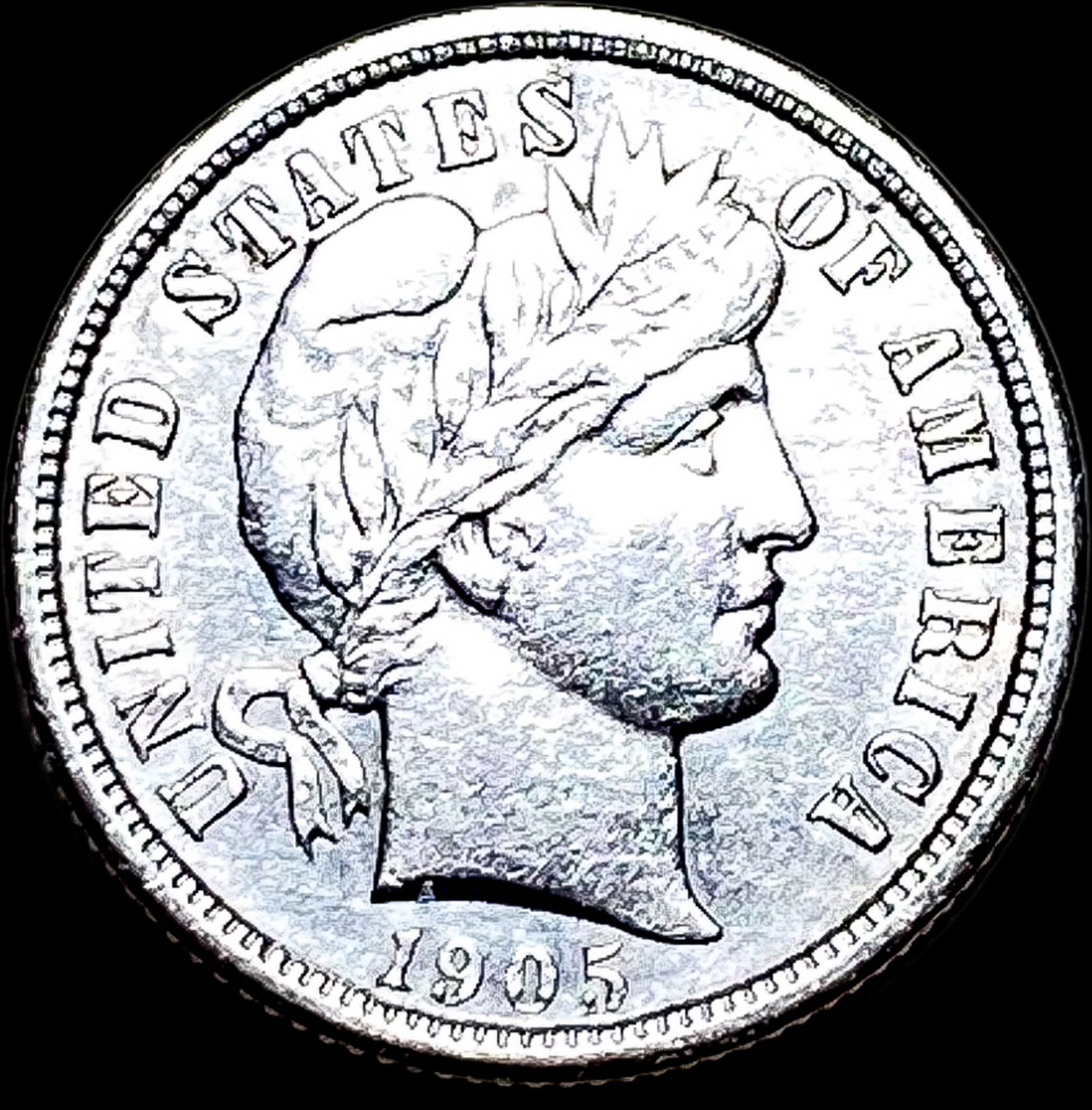 1905-S Silver Barber Dime CLOSELY UNCIRCULATED (1 of 2)