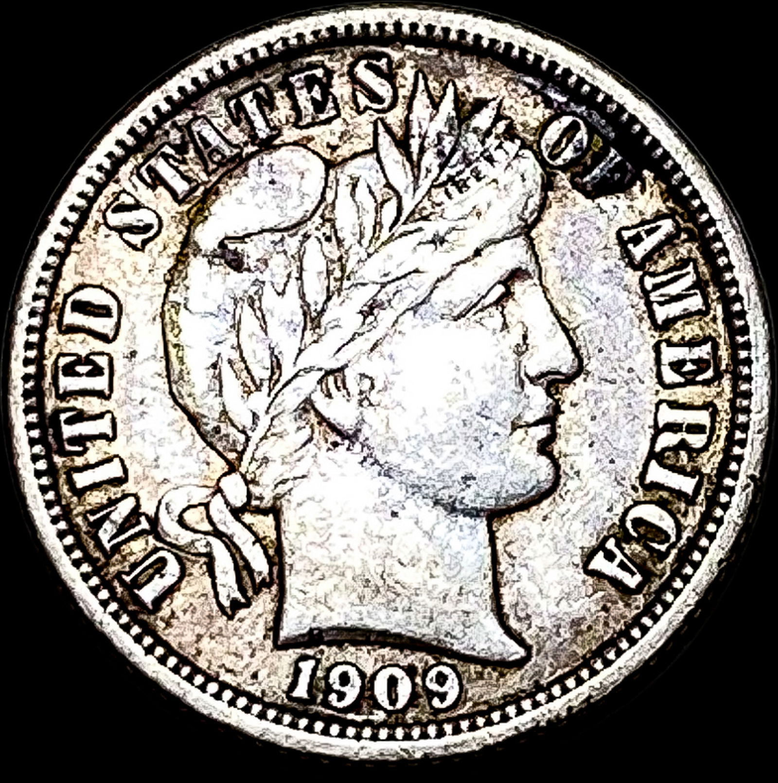 1909 Barber Dime NEARLY UNCIRCULATED (1 of 2)