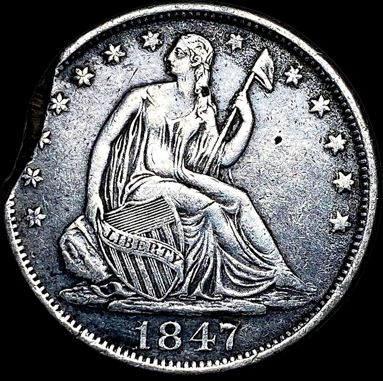 1847-O Seated Liberty Half Dollar NICELY CIRCULATED (1 of 2)