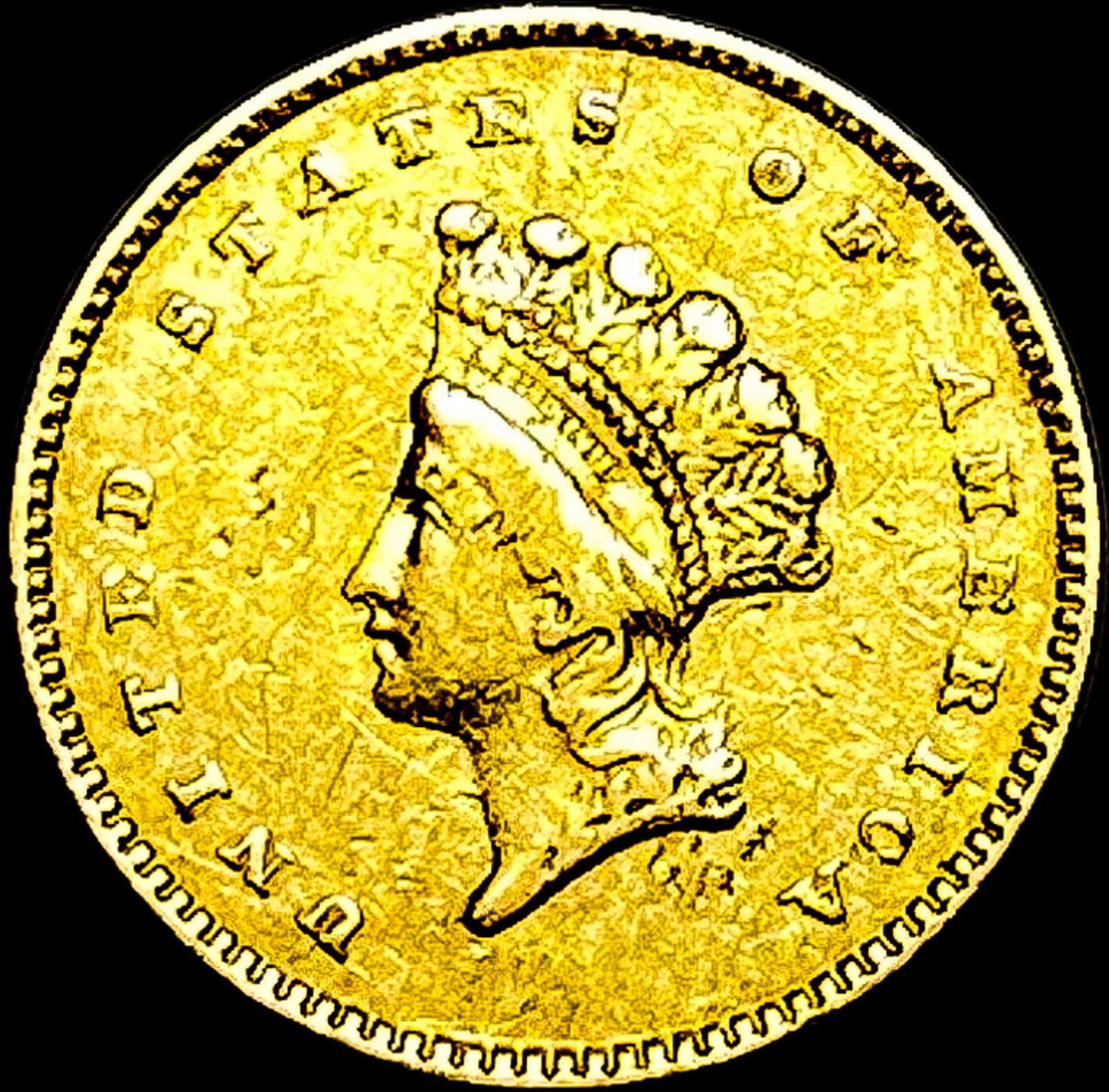 1854 Gold $1 Indian Head Type 2 CLOSELY UNCIRCULATED (1 of 2)