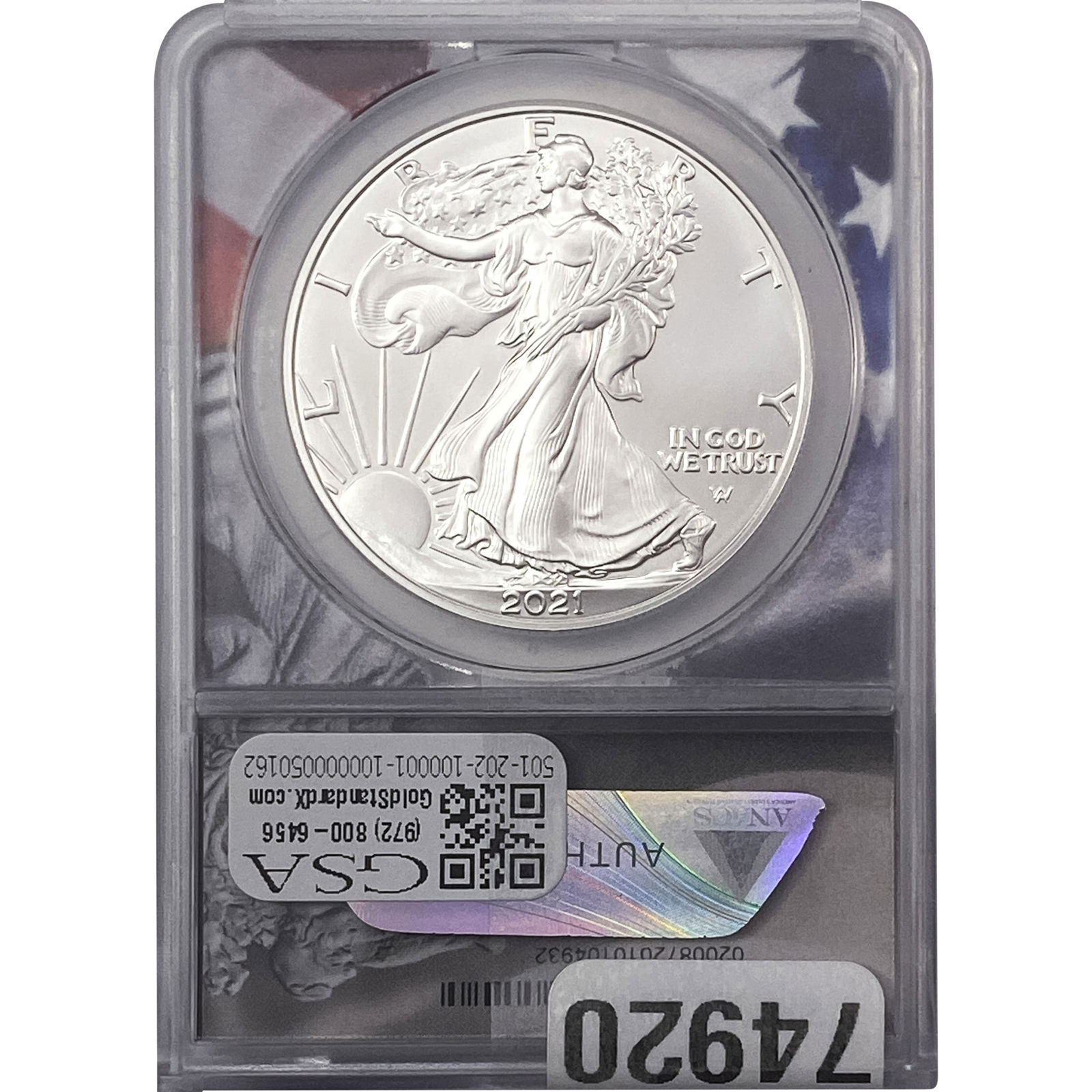 2021 American Silver Eagle Dollar ANACS MS70 (1 of 2)
