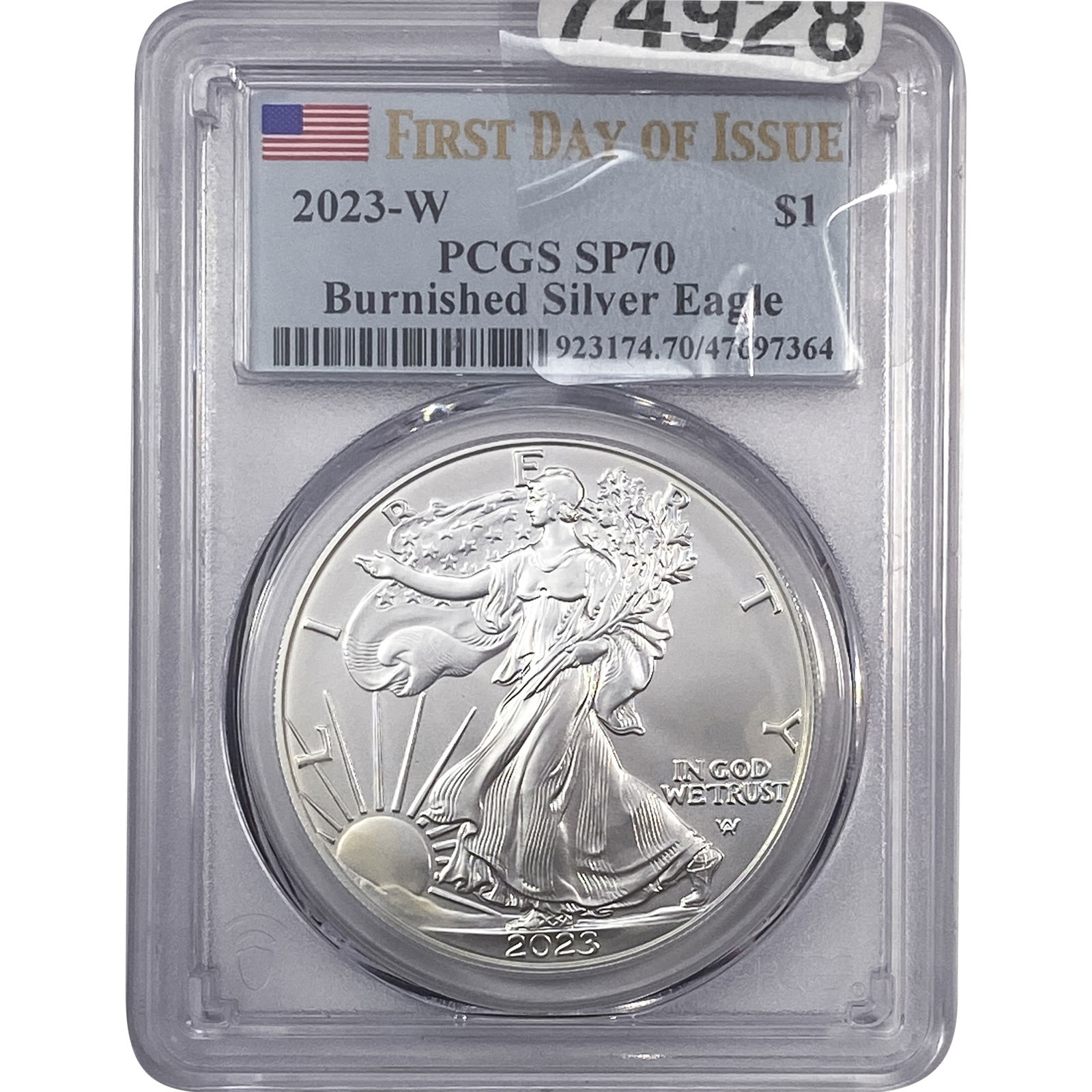 2023-W American Silver Eagle Dollar PCGS SP70 Burnished (1 of 2)