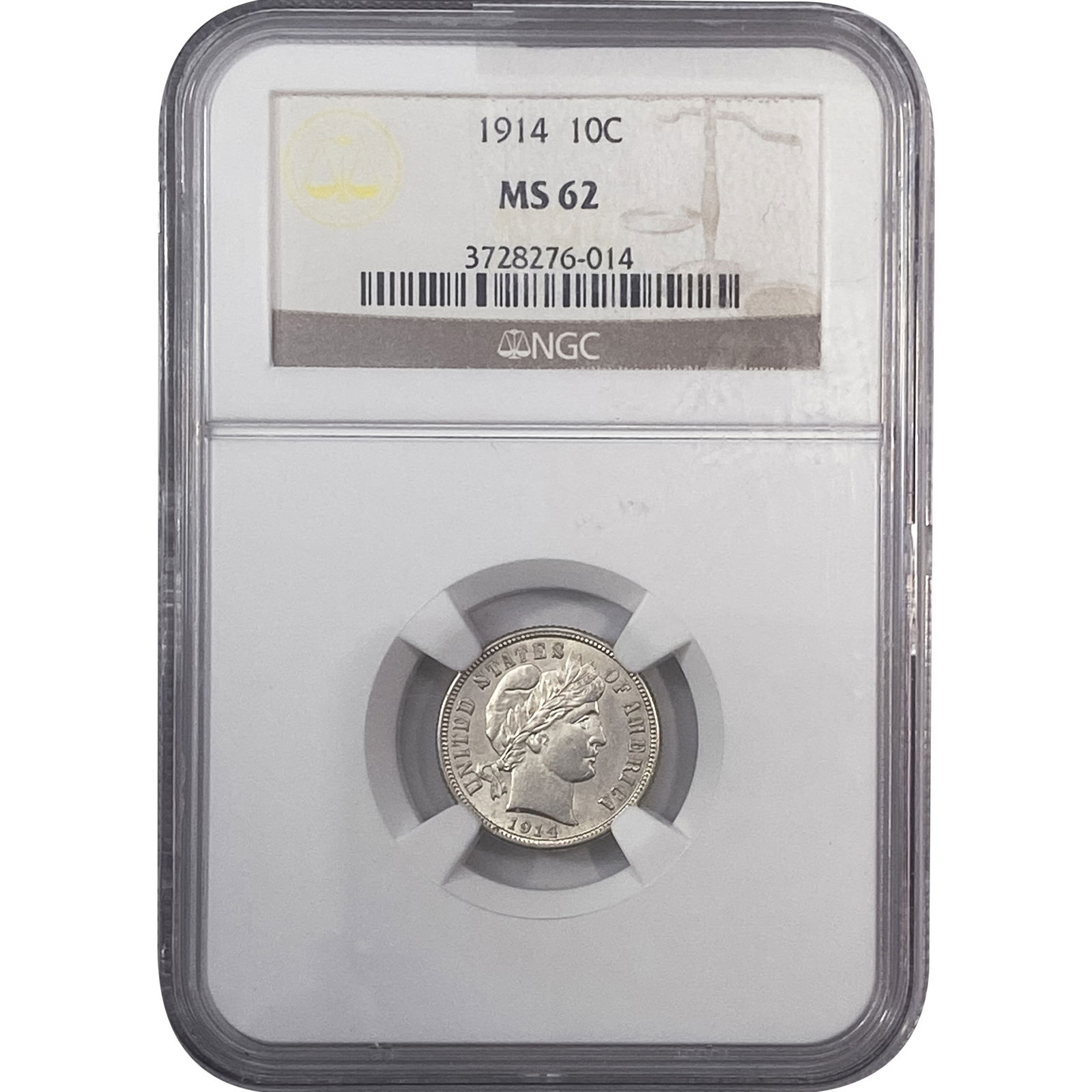 1914 Barber Dime NGC MS62 (1 of 2)