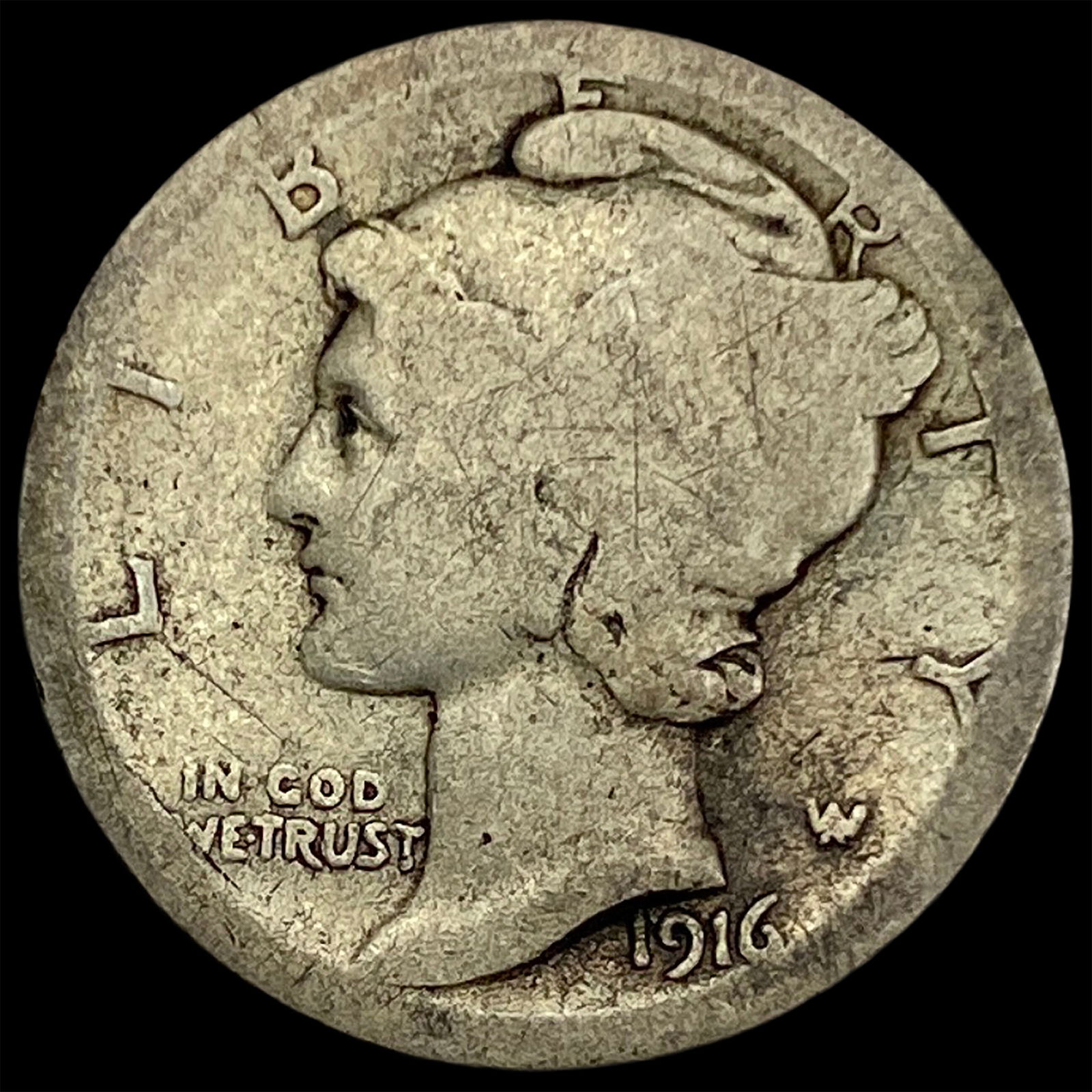 1916-D Mercury Dime  NICELY CIRCULATED (1 of 2)