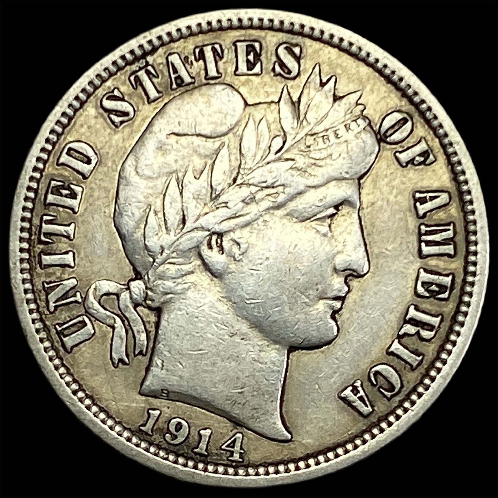 1914 Silver Barber Dime  NEARLY UNCIRCULATED (1 of 2)