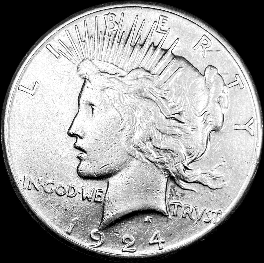 1924-S Silver Peace Dollar CLOSELY UNCIRCULATED (1 of 2)