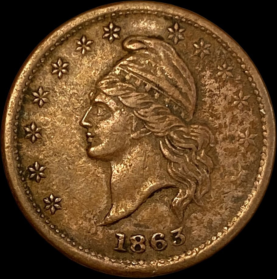 1863 Civil War Token - Liberty Head "God Protect the Union" NEARLY UNCIRCULATED (1 of 2)