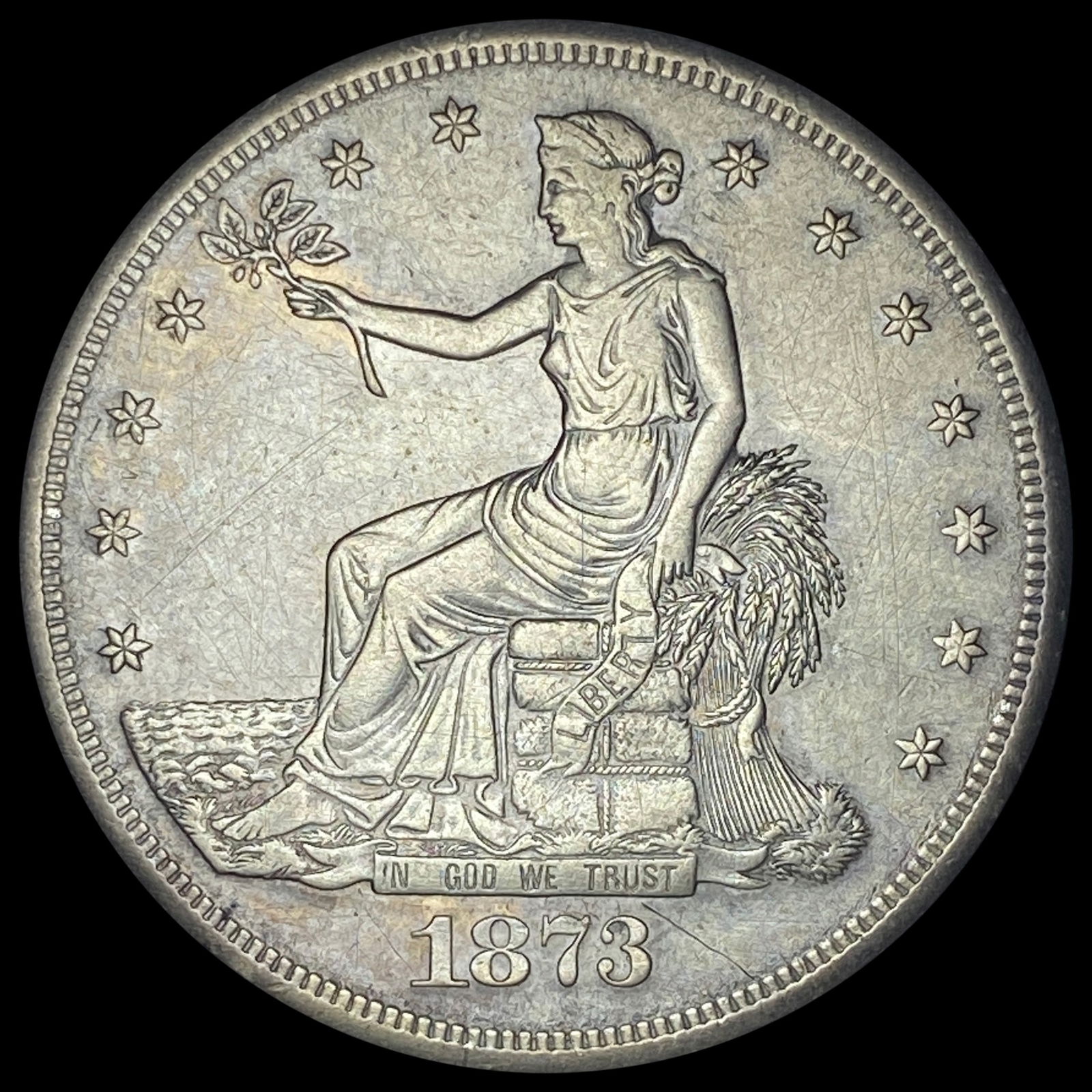 1873-S Silver Trade Dollar NEARLY UNCIRCULATED (1 of 2)