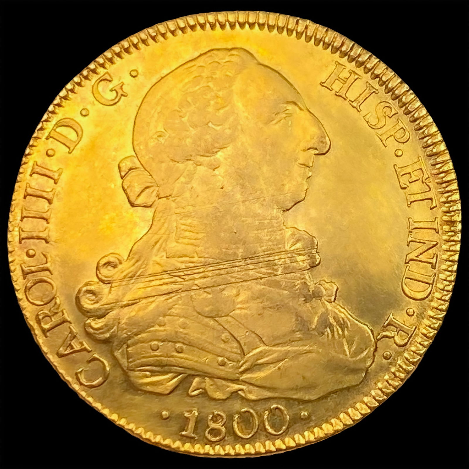 1800-SO JA Chile Gold 8 Escudo .7615oz (1 of 2)