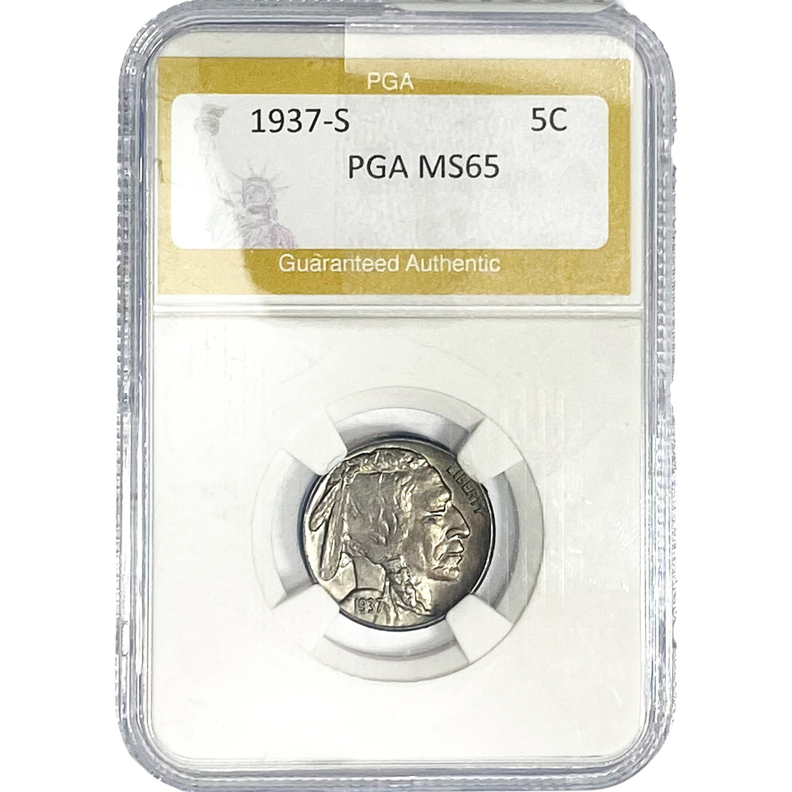 1937-S Buffalo Nickel PGA MS65MS65: 1937-S Buffalo Nickel PGA MS65MS65