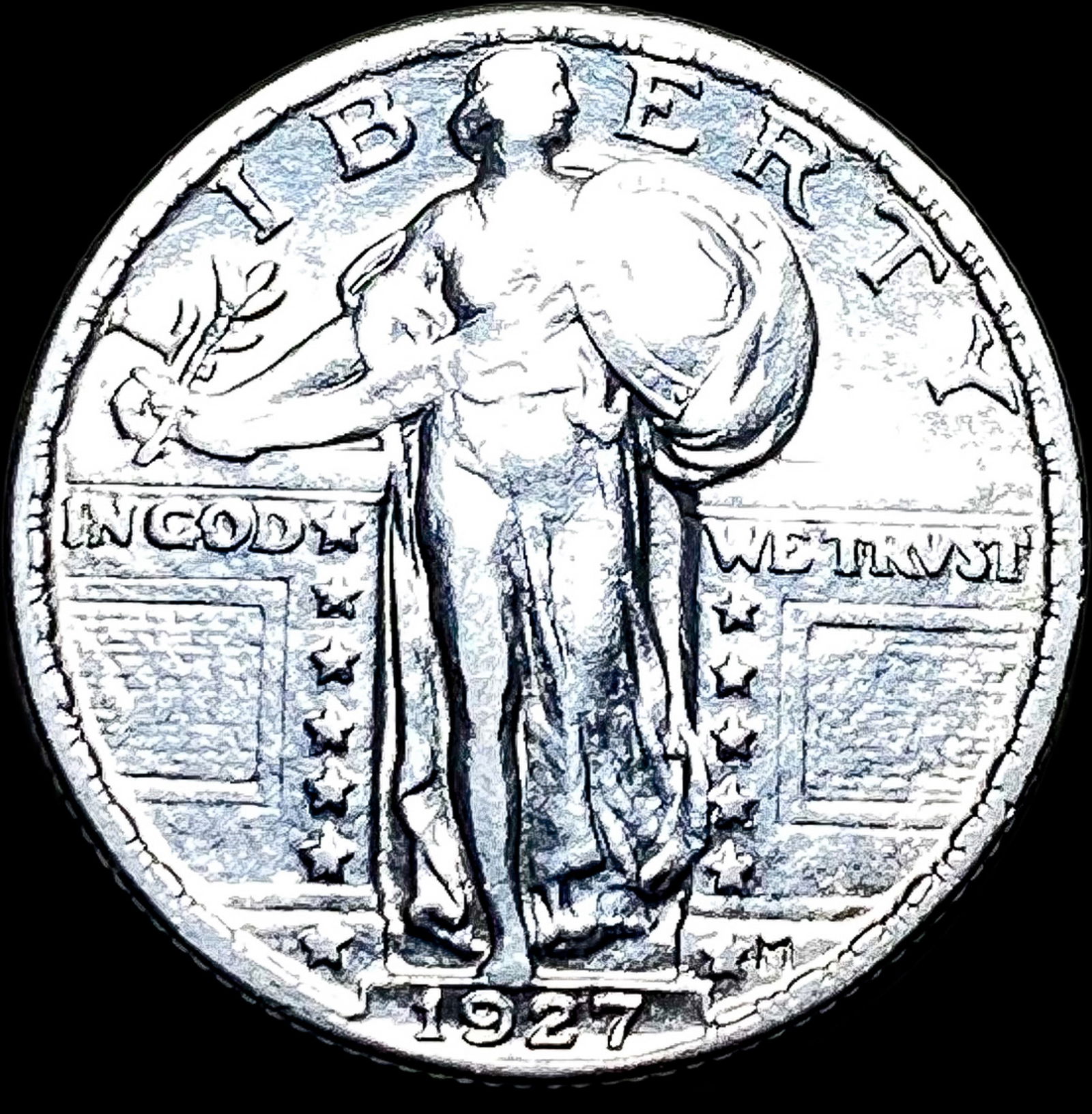 1927 Standing Liberty Silver Quarter CLOSELY UNCIRCULATED (1 of 2)