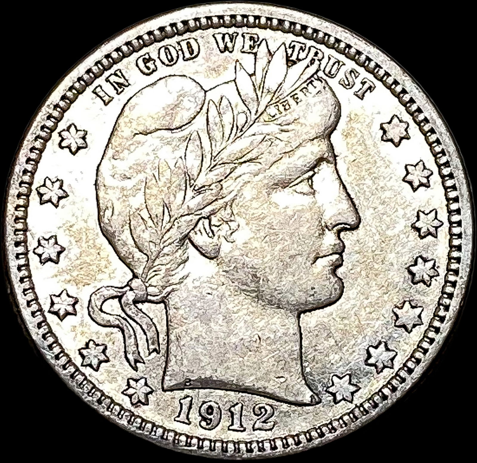 1912 Barber Silver Quarter CLOSELY UNCIRCULATED (1 of 2)