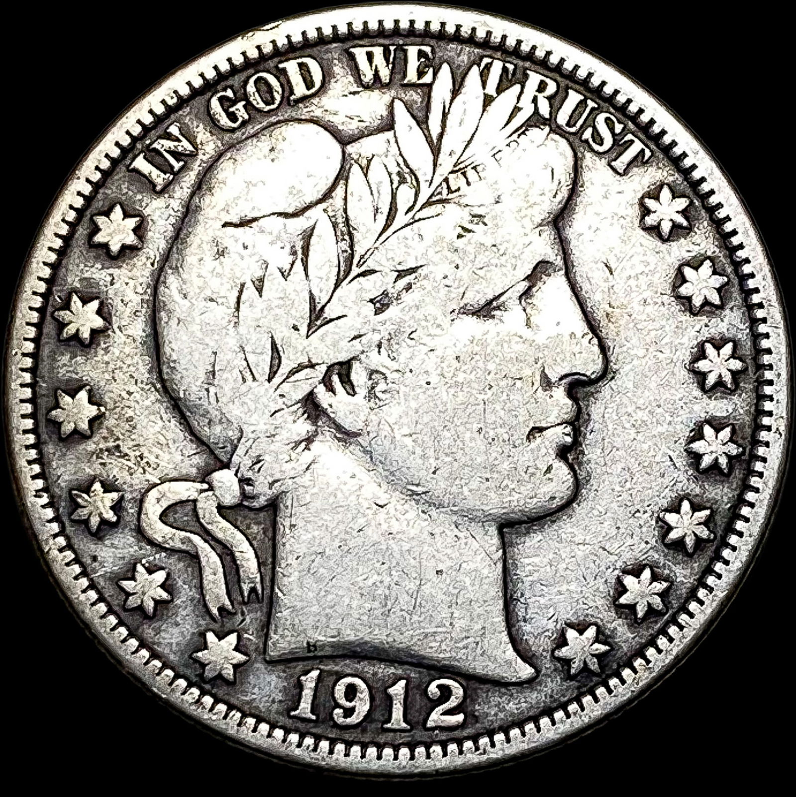 1912 Silver Half Dollar Barber LIGHTLY CIRCULATED (1 of 2)