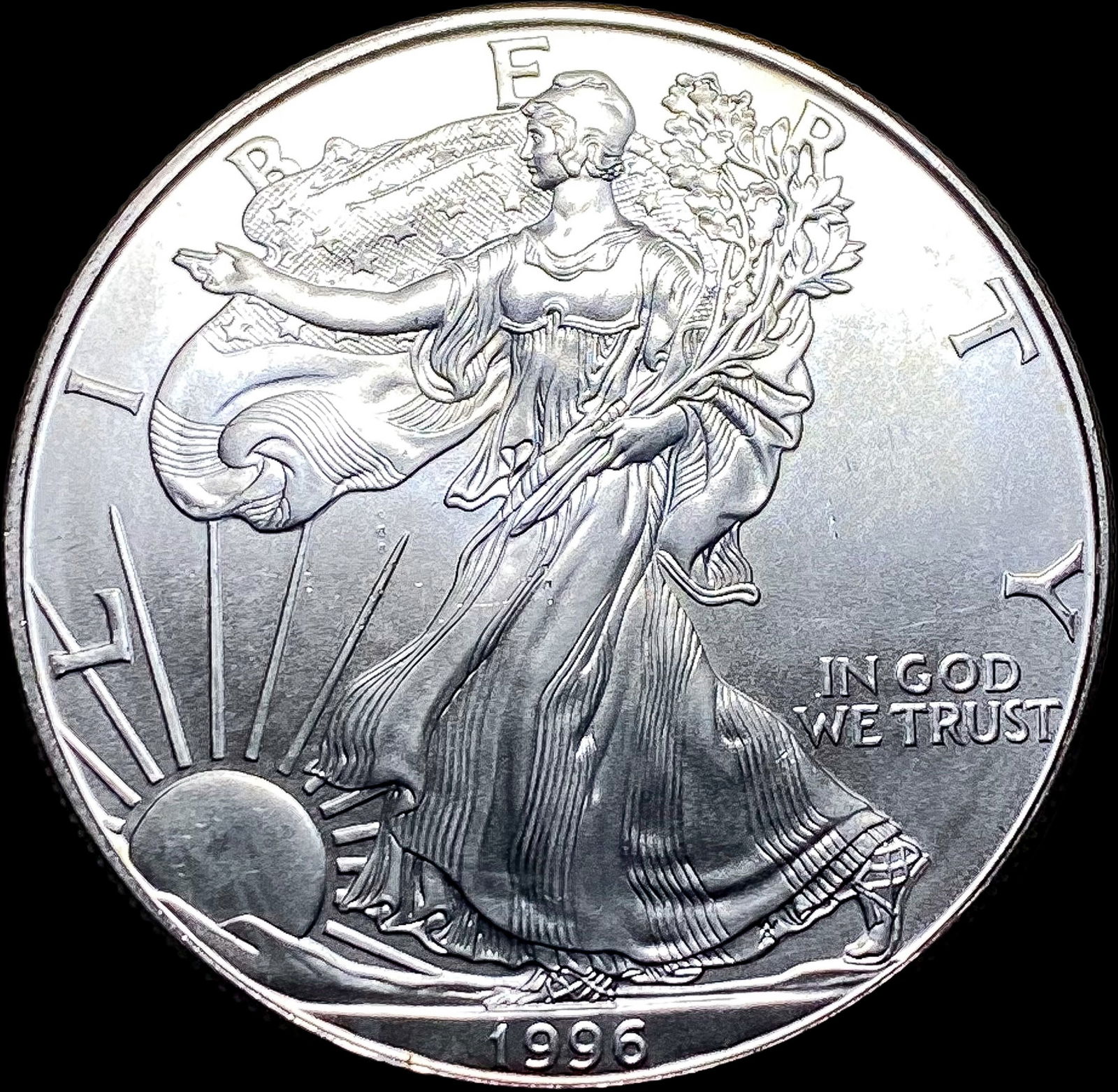 1996 1 oz Silver American Eagle $1 SUPERB GEM BU (1 of 2)