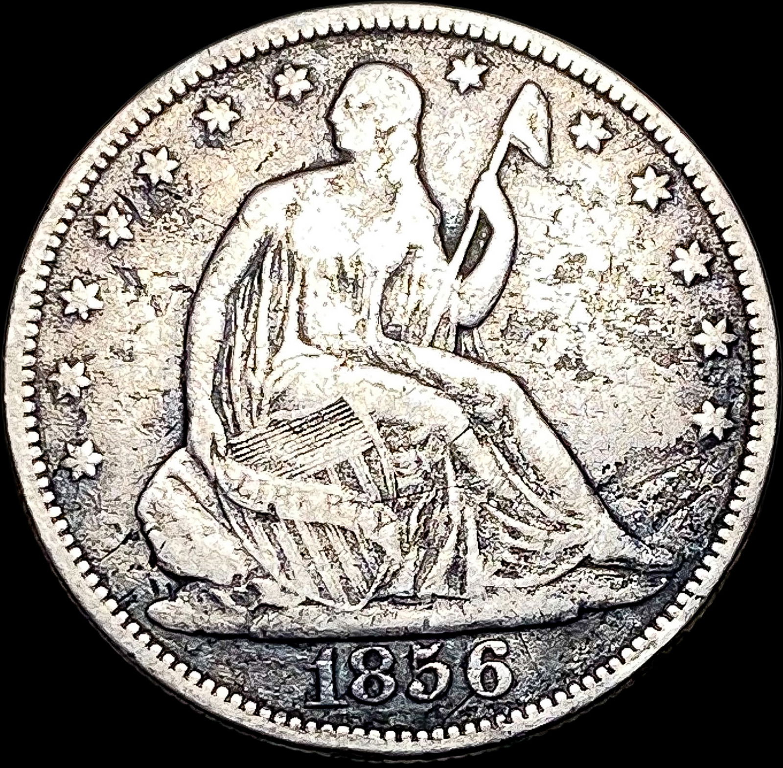 1856 Silver Half Dollar (Seated Liberty) NICELY CIRCULATED (1 of 2)