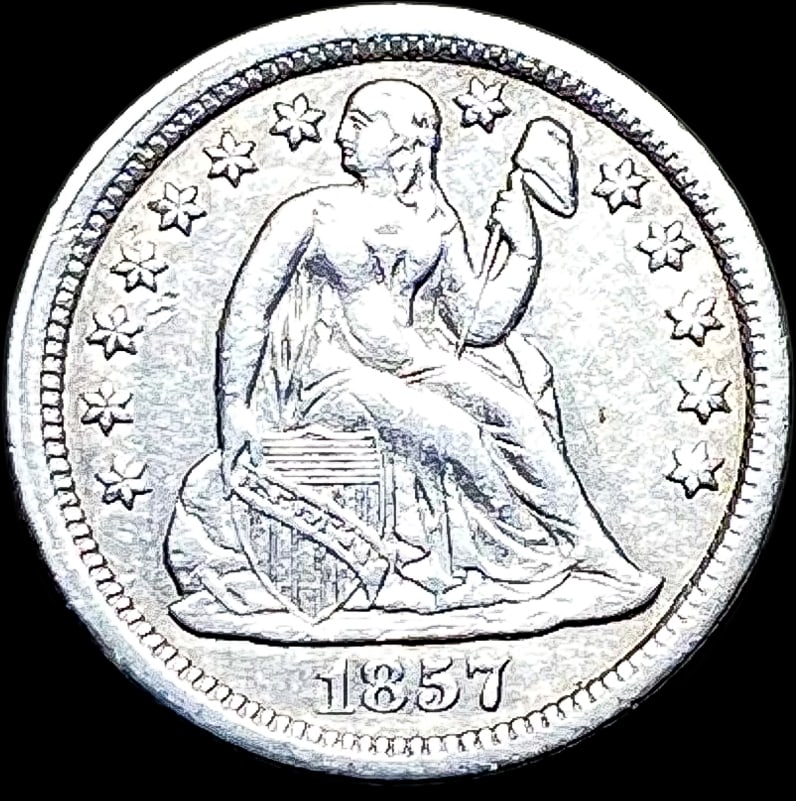 1857 Seated Liberty Dime CLOSELY UNCIRCULATED (1 of 2)