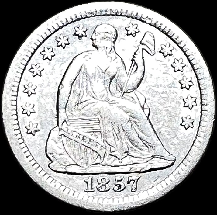 1857-O Silver Half Dime CLOSELY UNCIRCULATED (1 of 2)