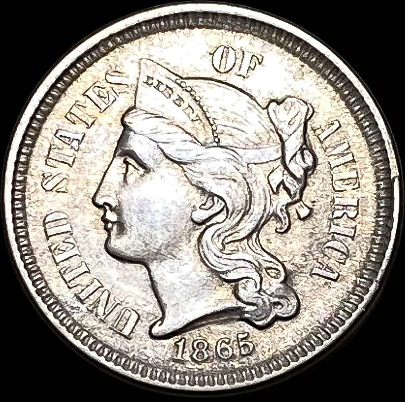 1865 Nickel Three-Cent Piece CLOSELY UNCIRCULATED (1 of 2)
