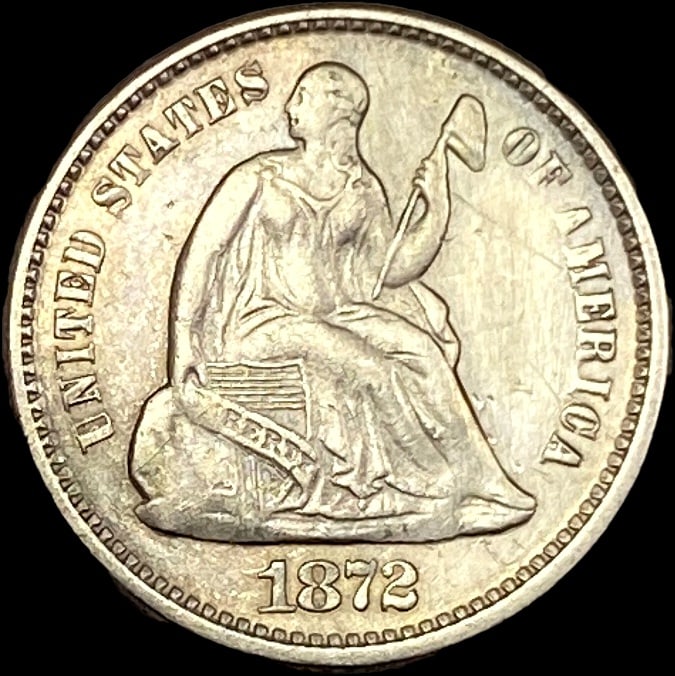1872 Seated Liberty Half Dime CLOSELY UNCIRCULATED (1 of 2)
