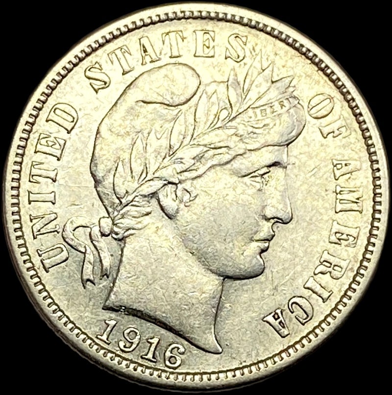 1916-S Silver Barber Dime CLOSELY UNCIRCULATED (1 of 2)