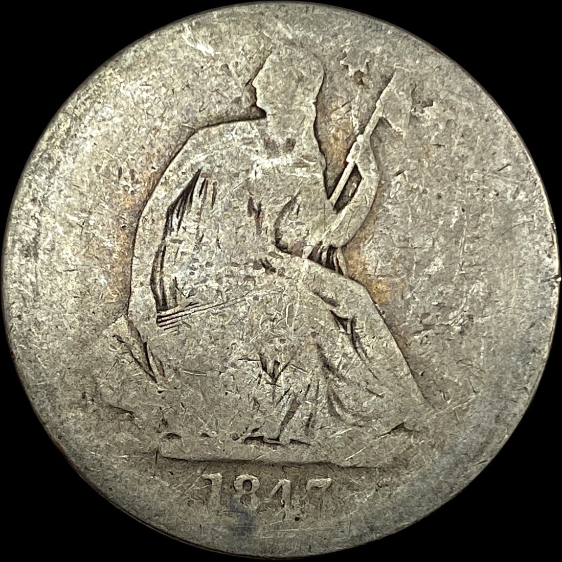 1847-O Silver Seated Liberty Half Dollar NICELY CIRCULATED (1 of 2)