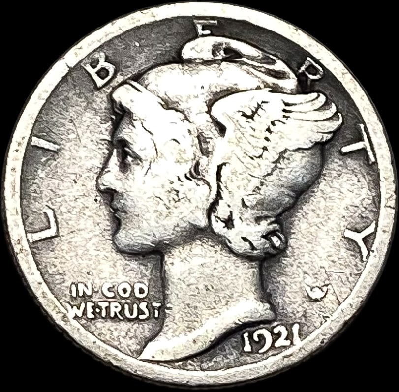 1921 Silver Mercury Dime LIGHTLY CIRCULATED (1 of 2)