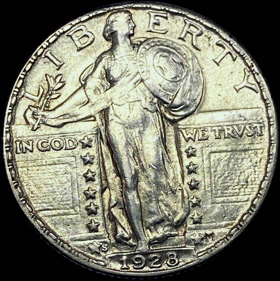 1928-S Silver Standing Liberty Quarter CHOICE AU (1 of 2)