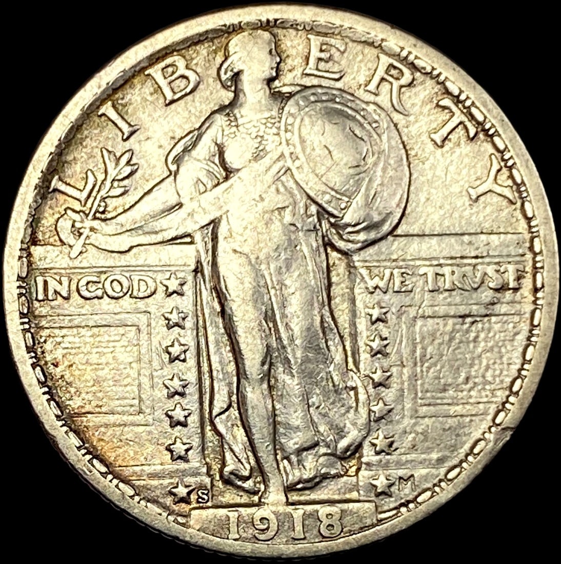 1918-S Standing Liberty Quarter NEARLY UNCIRCULATED: 1918-S Standing Liberty Quarter NEARLY UNCIRCULATED