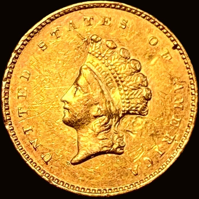 1854 Gold $1 Indian Princess Type 2 CLOSELY UNCIRCULATED (1 of 2)