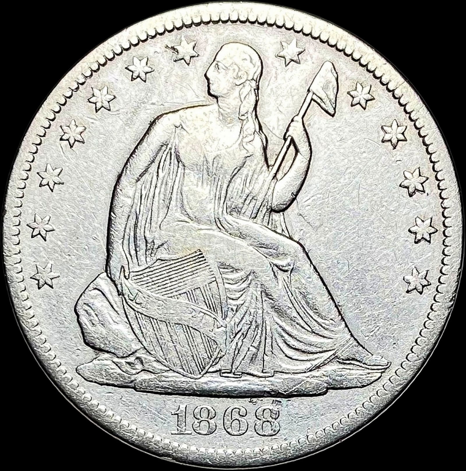1868-S Silver Half Dollar LIGHTLY CIRCULATED (1 of 2)