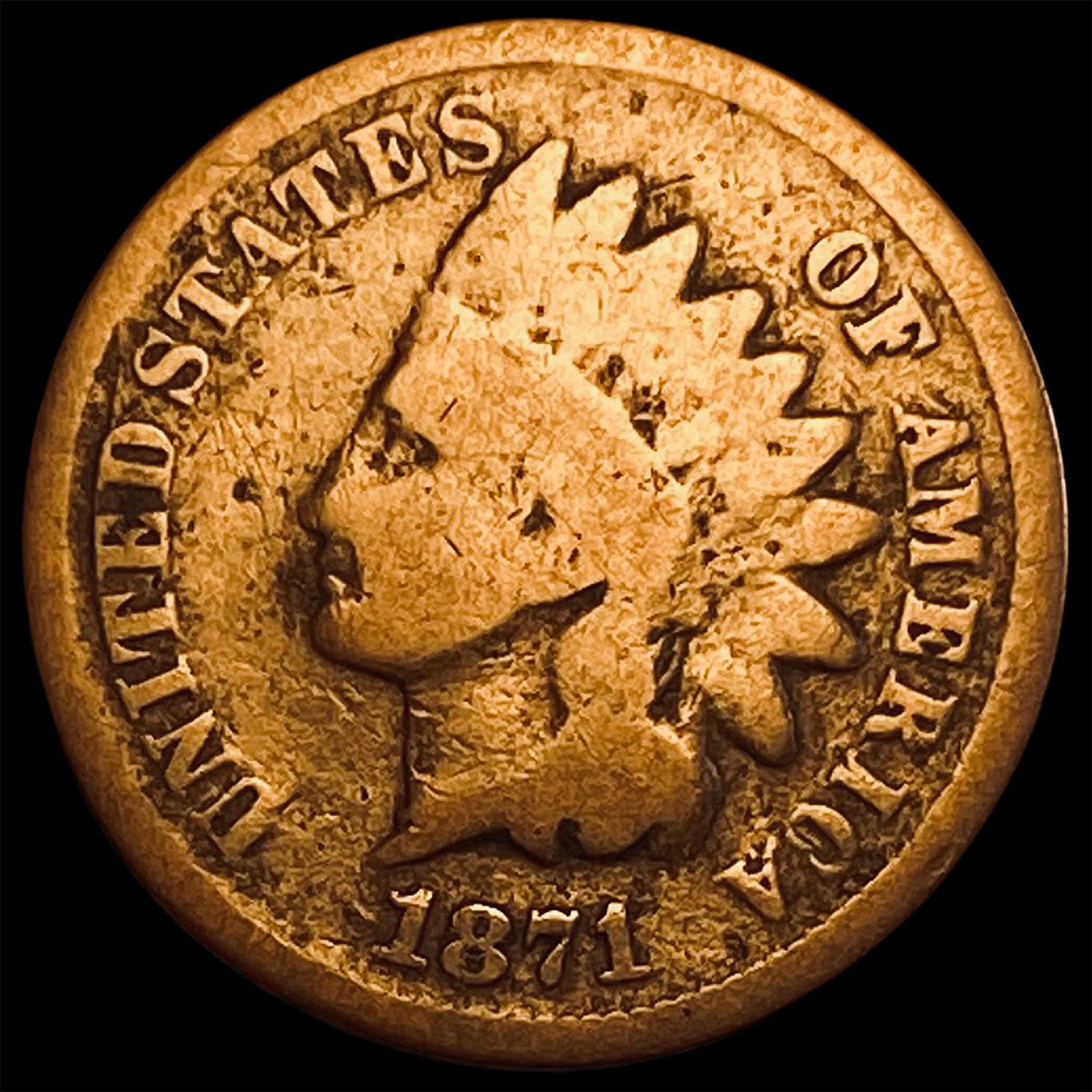 1871 Indian Head Cent NICELY CIRCULATED (1 of 2)