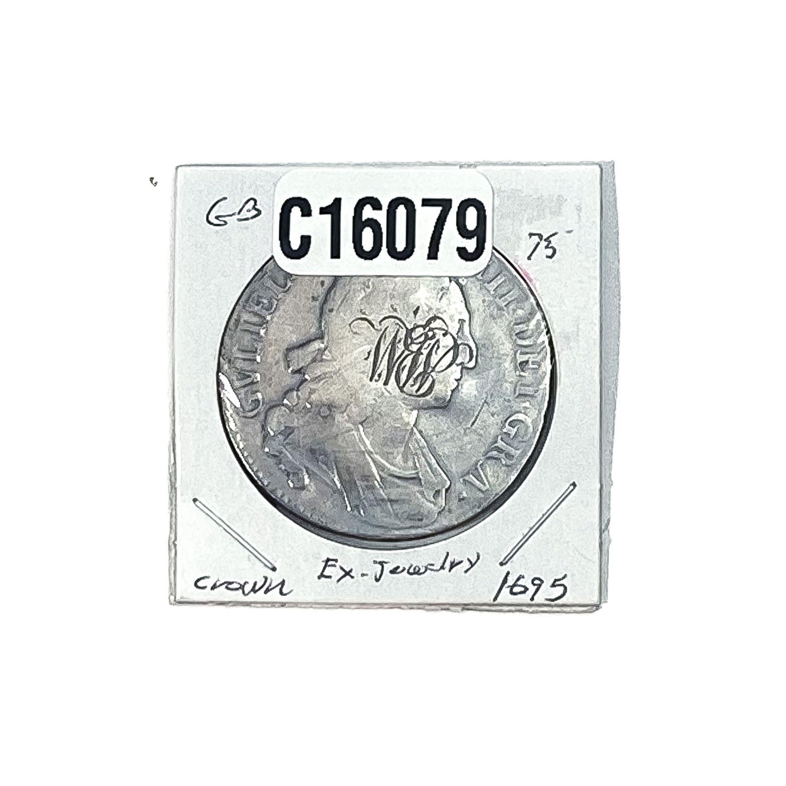 1695 Silver Great Britian Crown AU (1 of 2)