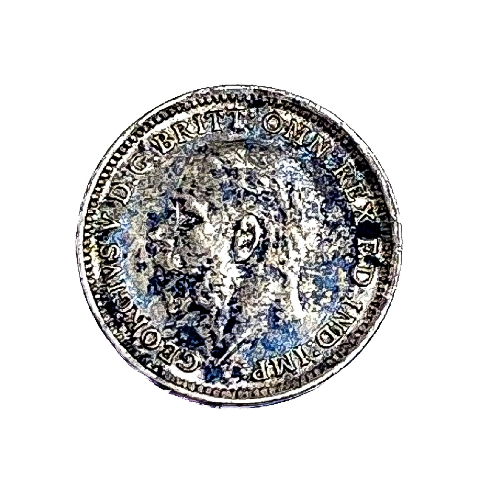 1928 Silver GB 3 Pence George V AU: 1928 Silver GB 3 Pence George V AU