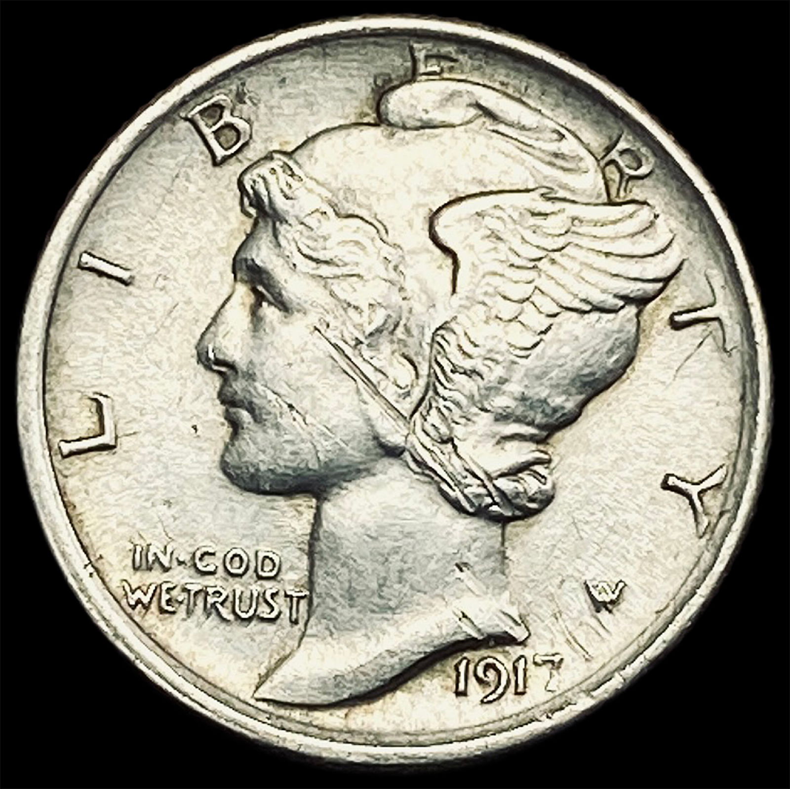 1917 FSB Silver Mercury Dime HIGH GRADE (1 of 2)