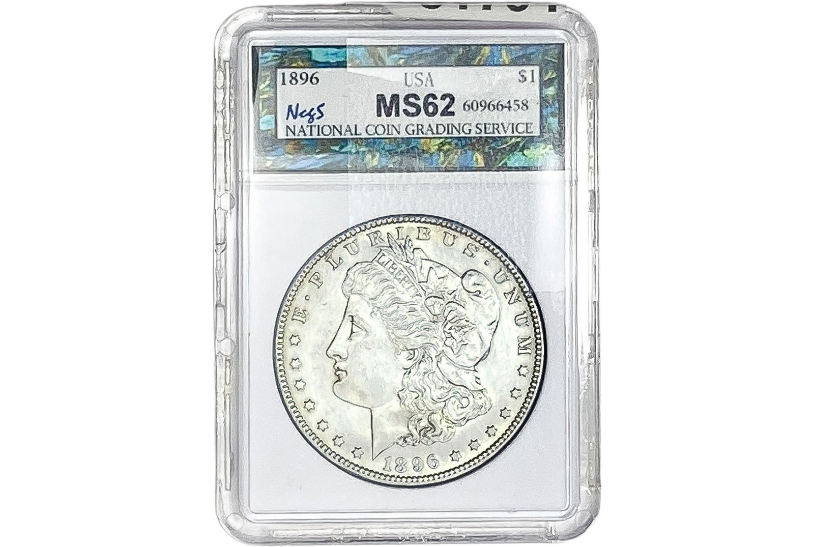 1896 Morgan Silver Dollar NCGS MS62 (1 of 2)