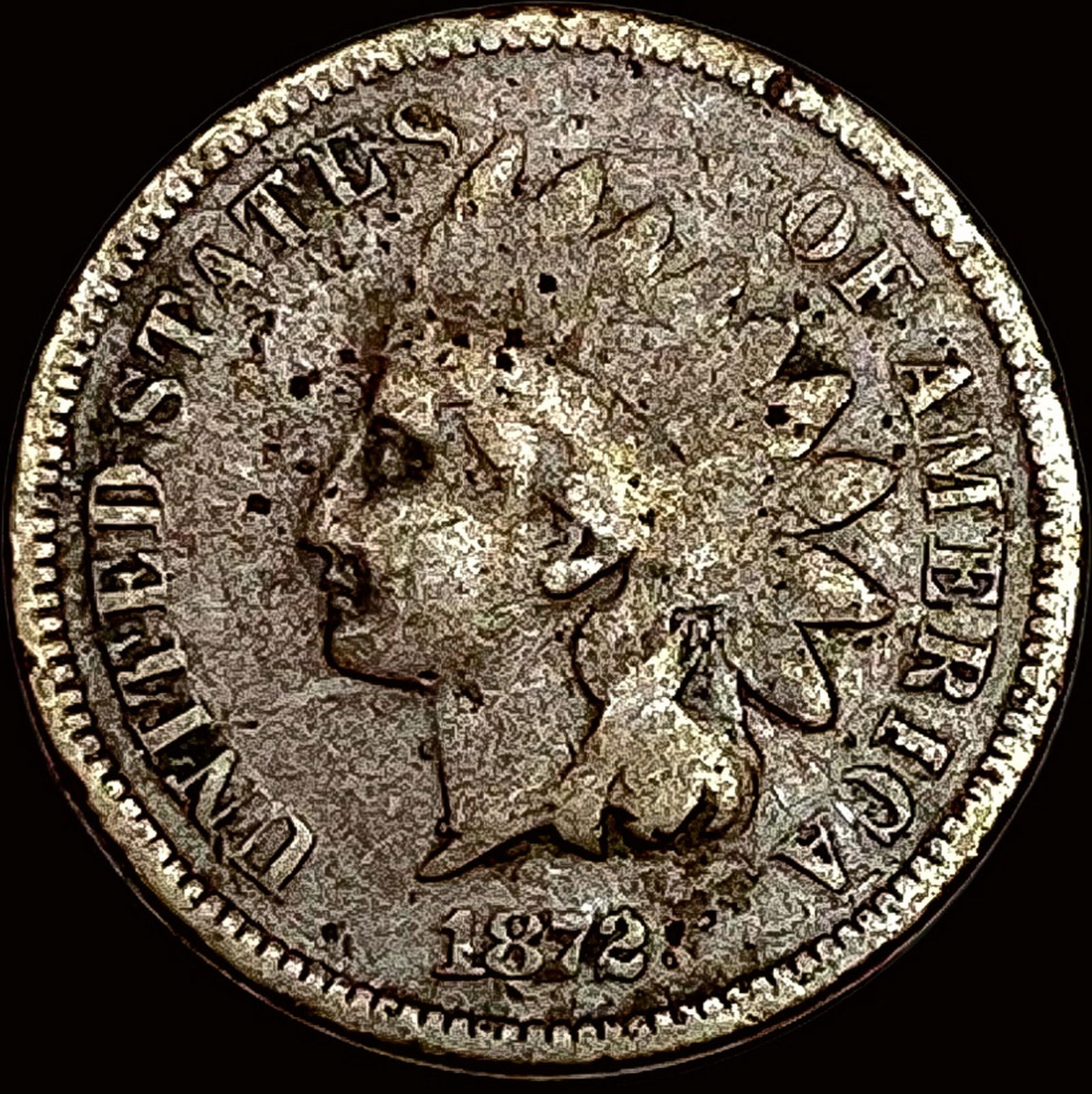 1872 Indian Head Cent NICELY CIRCULATED (1 of 2)