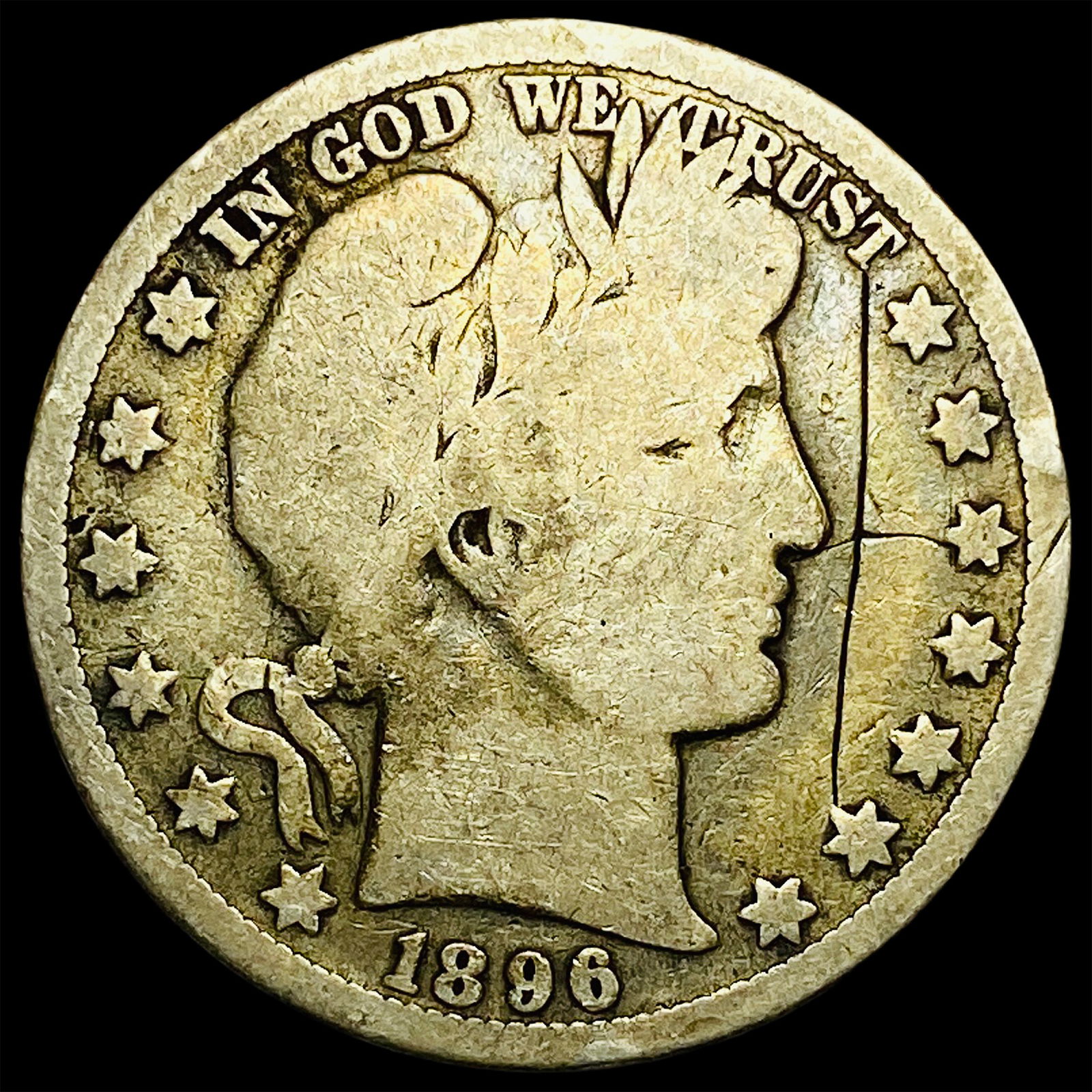 1896-O Silver Barber Half Dollar NICELY  CIRCULATED (1 of 2)