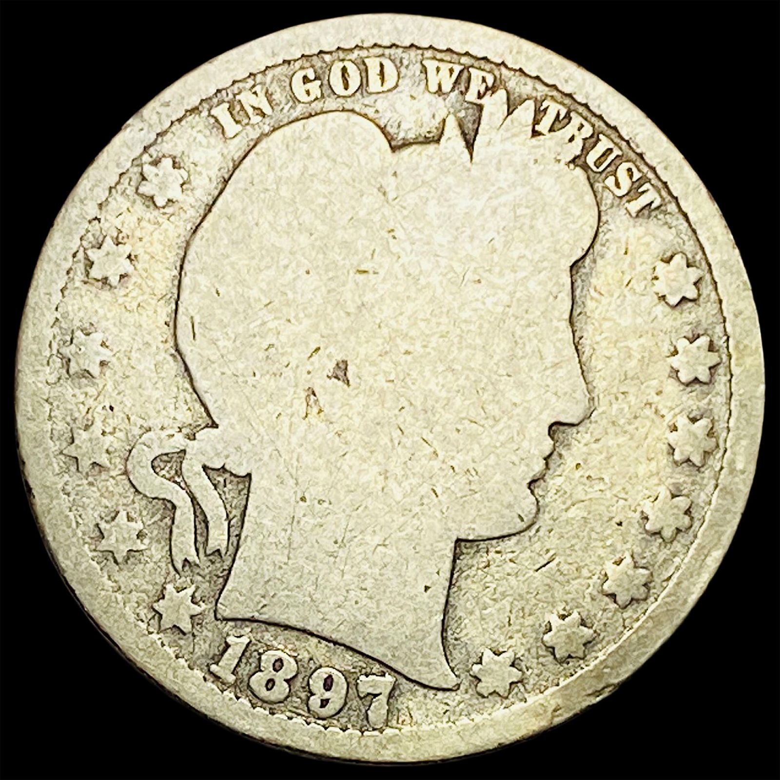 1897-S Silver Barber Quarter NICELY  CIRCULATED (1 of 2)